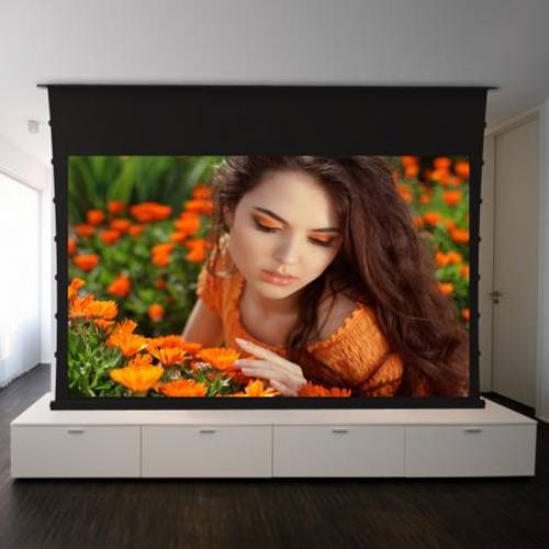 Tab-tension motorized screen